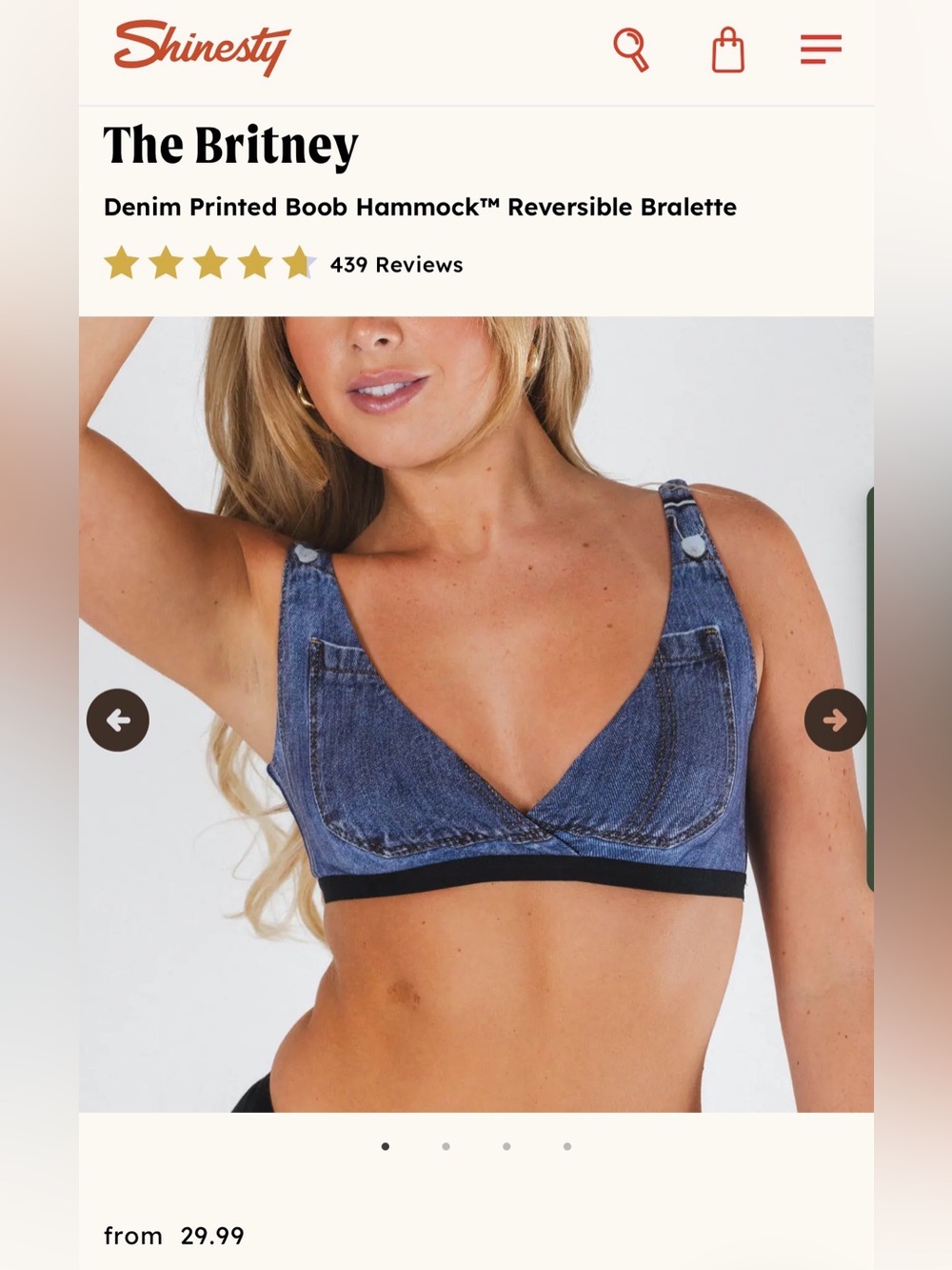 Size Medium Shinesty Reversible Bralette